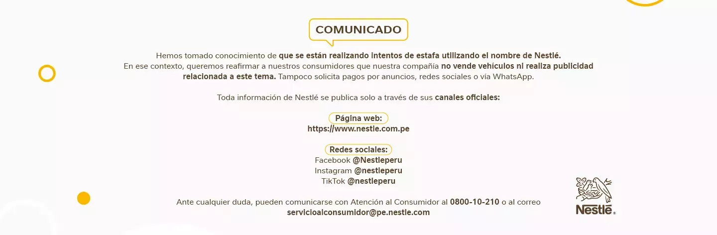 comunicado estafa