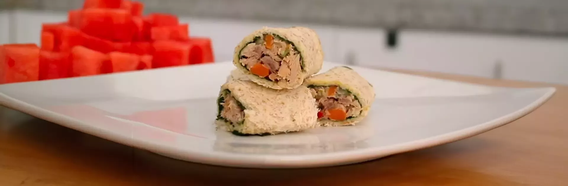 Rollito de caballa con verduras