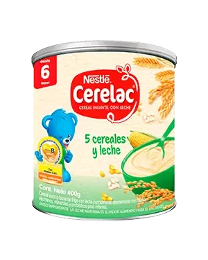 Cerelac 5 cereales y leche